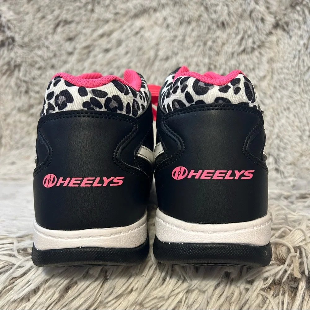 Reebok X Heelys High Top‎ Shoe Youth 4 Womens 6 Black Pink Leopard NO WHEELS